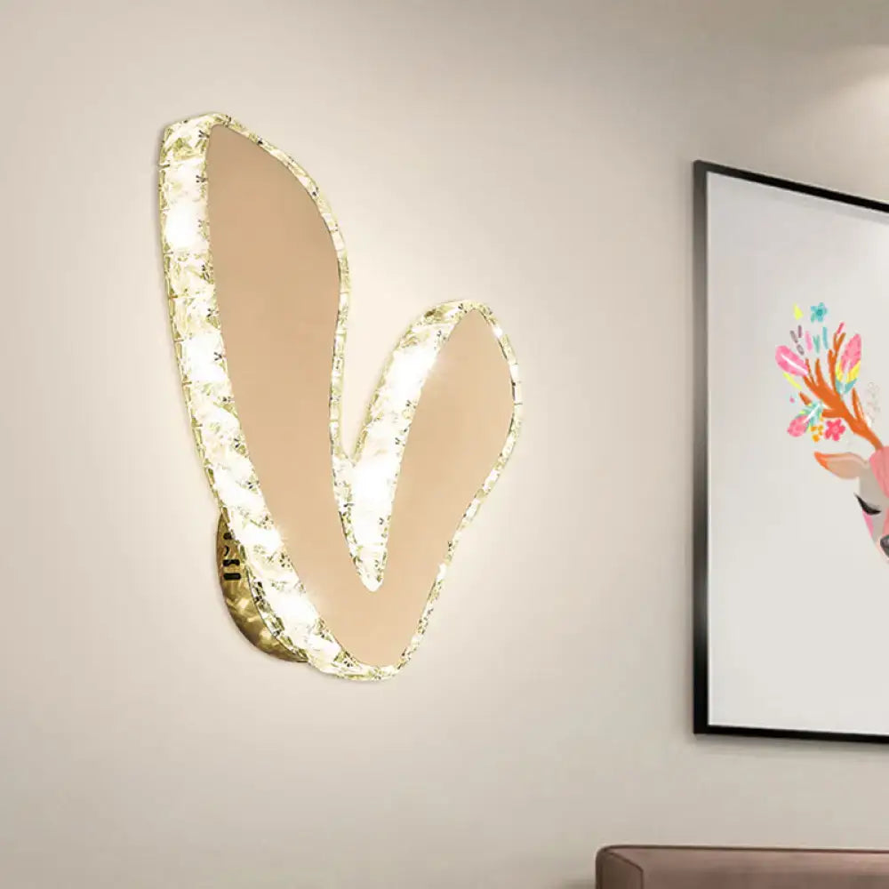 DecorBites™ V-Shape Crystal Block LED Wall Sconce in Chrome - Minimalist Flush Mount Lamp with Warm/White Light