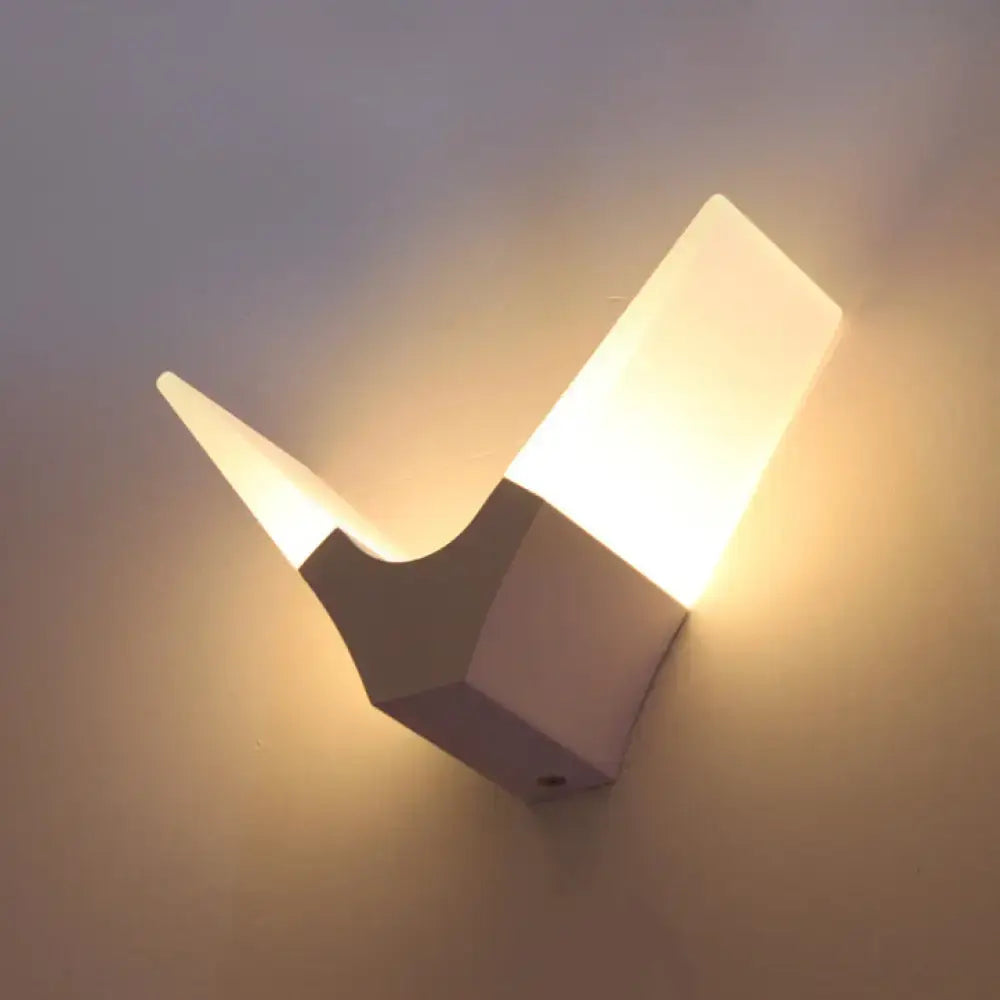 Modern v-shaped white sconce light warm & white bedroom wall lamp