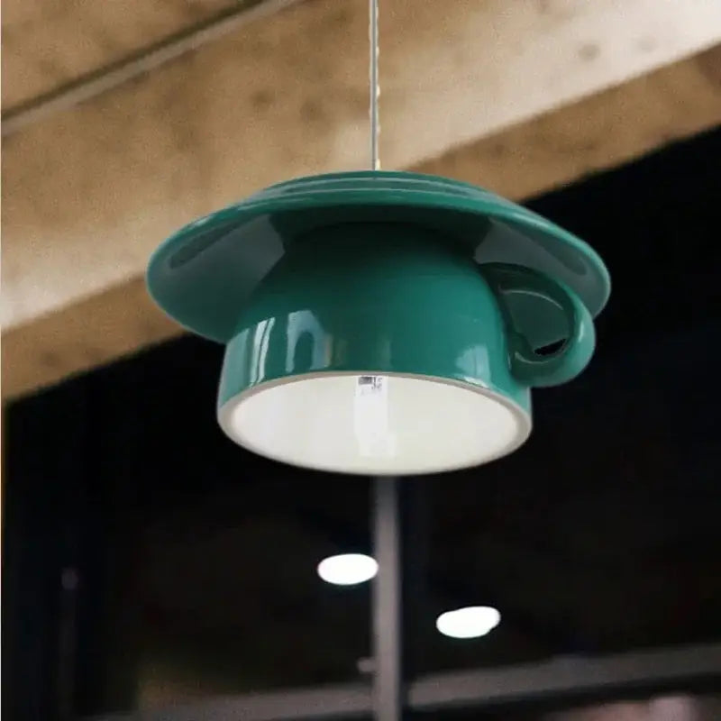 Modern vibrant ceramic cup pendant lights kitchen hanging decor