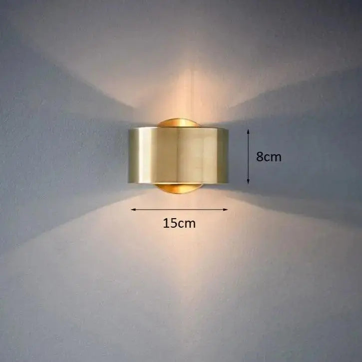 Modern black & gold wall lamp bedroom segmented sconce