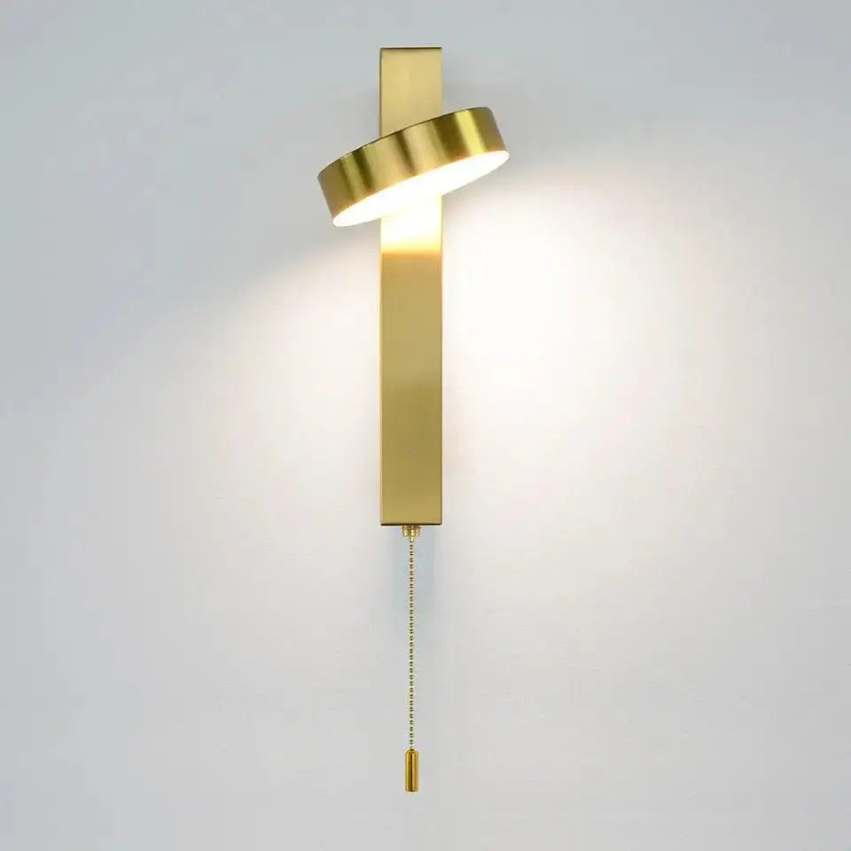 Modern gold minimalist wall sconces – bedroom adjustable light