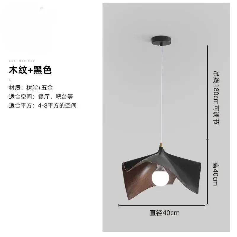 DecorBites™ Black Resin LED Chandelier Pendant Light for Living Room and Bedroom