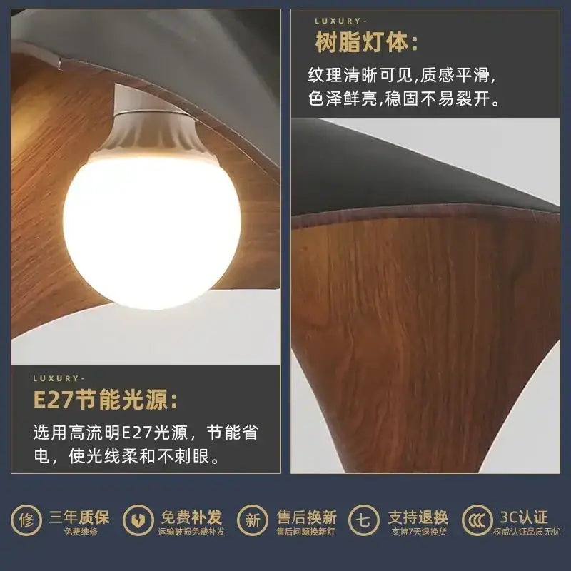 DecorBites™ Black Resin LED Chandelier Pendant Light for Living Room and Bedroom