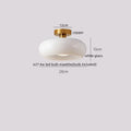 Modern wavy frosted glass decorbites led wood ceiling lamp bedroom