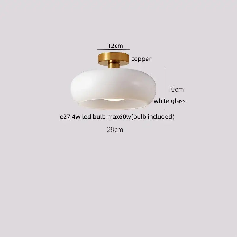 Modern wavy frosted glass decorbites led wood ceiling lamp bedroom
