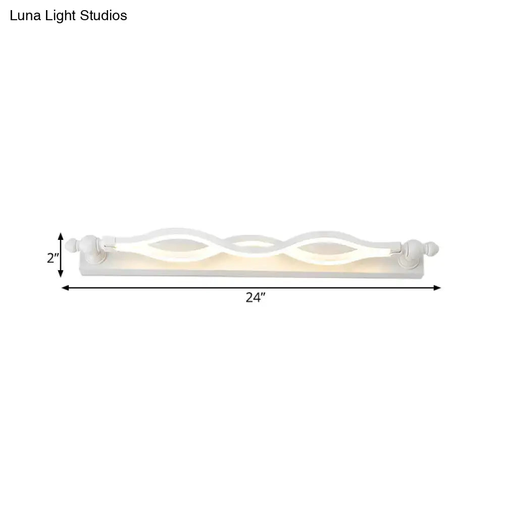 Modern wavy white twist acrylic vanity sconce bedroom wall light