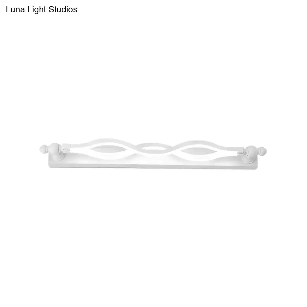 Modern wavy white twist acrylic vanity sconce bedroom wall light