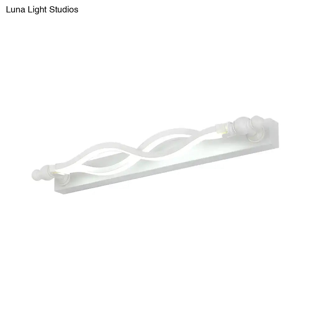 Modern wavy white twist acrylic vanity sconce bedroom wall light