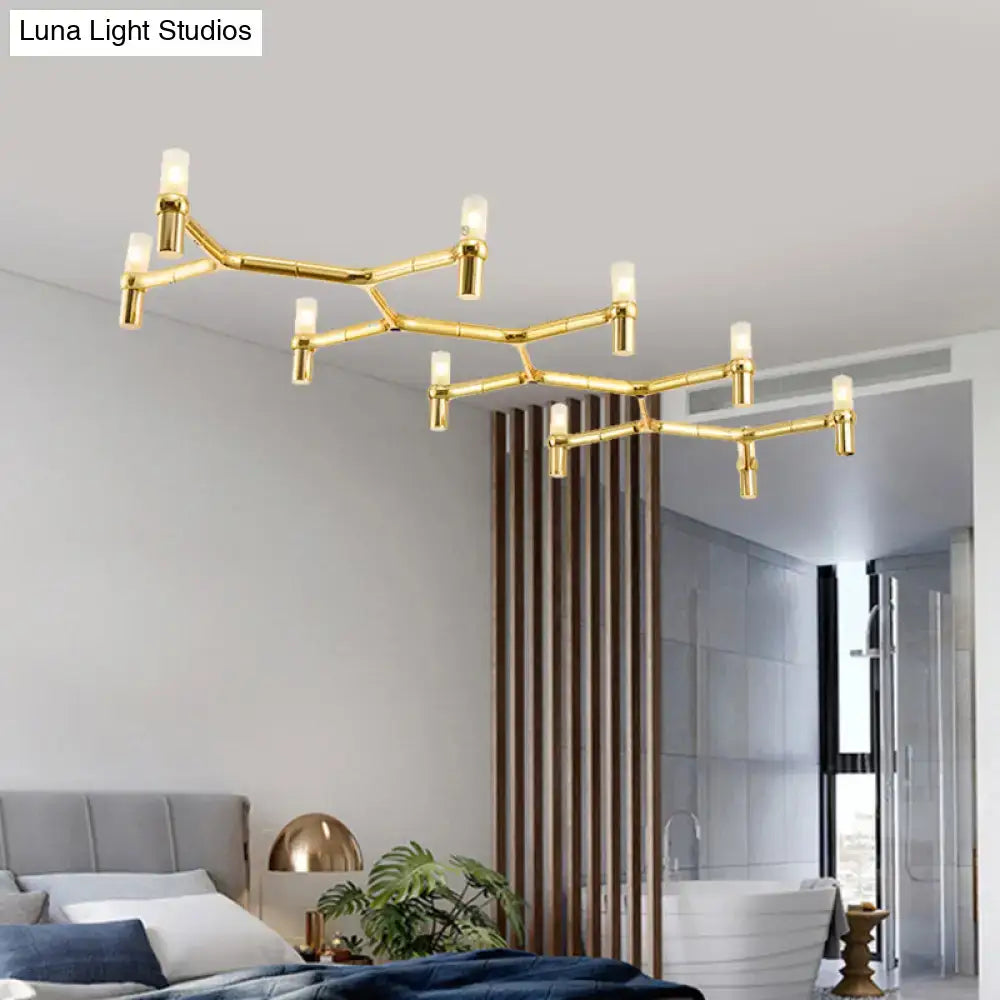 DecorBites™ Contemporary 10-Head Ceiling Pendant with Aluminum Alloy Shade - Black, White, Chrome, or Gold Tube Hanging Light for Island