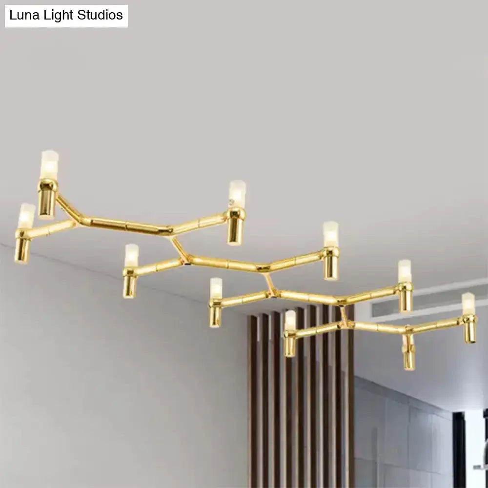 DecorBites™ Contemporary 10-Head Ceiling Pendant with Aluminum Alloy Shade - Black, White, Chrome, or Gold Tube Hanging Light for Island