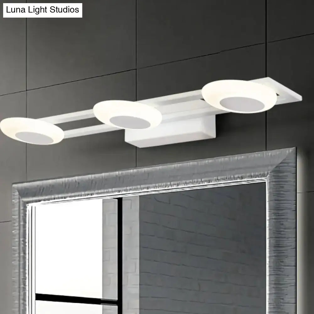 Modern white 3 light led vanity sconce wall mounted bathroom fixture