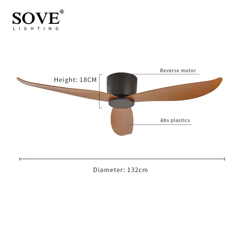 Modern white 6-speed dc motor ceiling fan with remote control bedroom