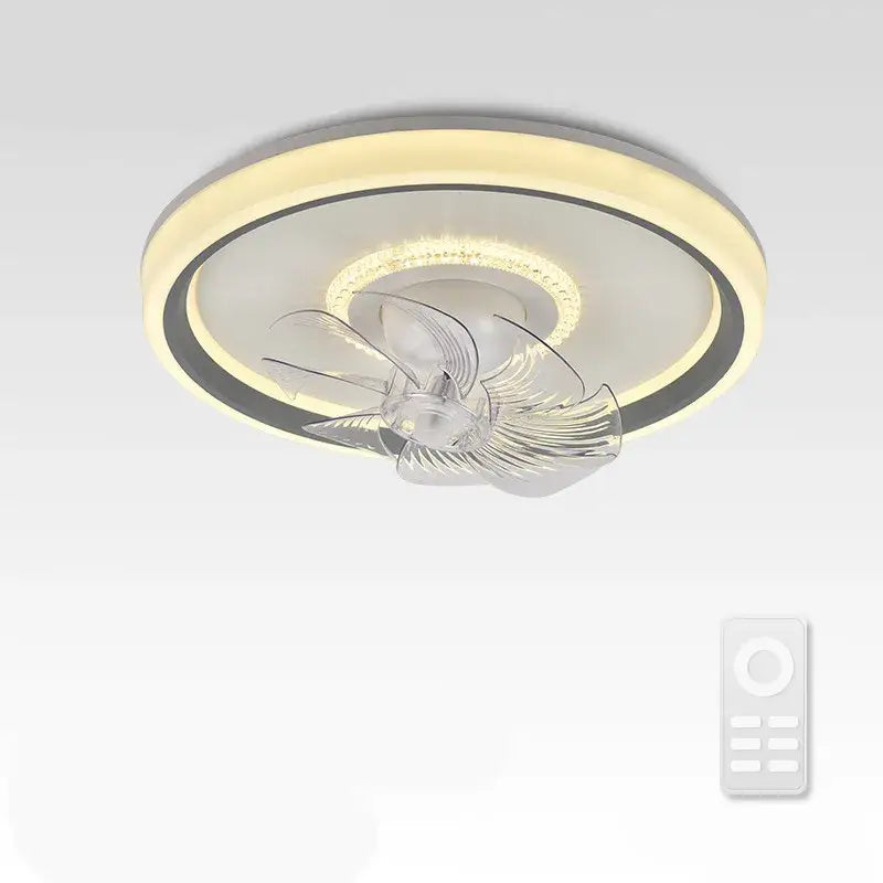 Modern white 6 speed rotating ceiling fan light living room