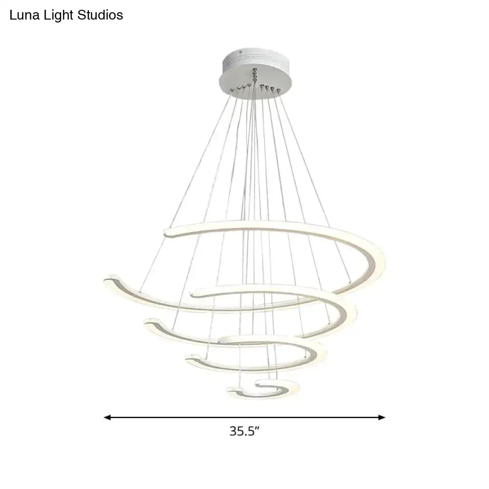 Modern white acrylic led ring dining room chandelier pendant light
