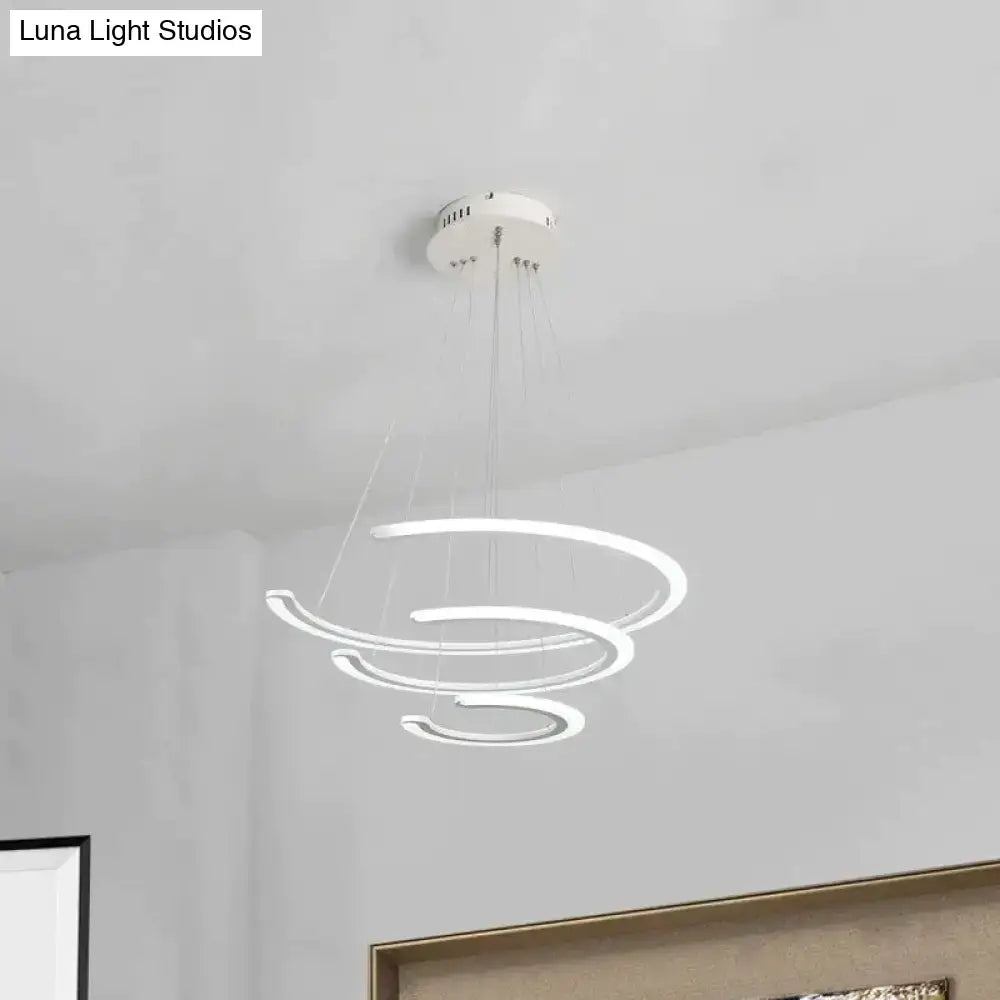 Modern white acrylic led ring dining room chandelier pendant light