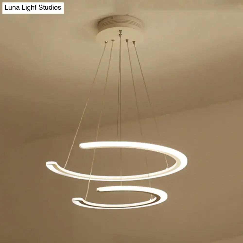 Modern white acrylic led ring dining room chandelier pendant light
