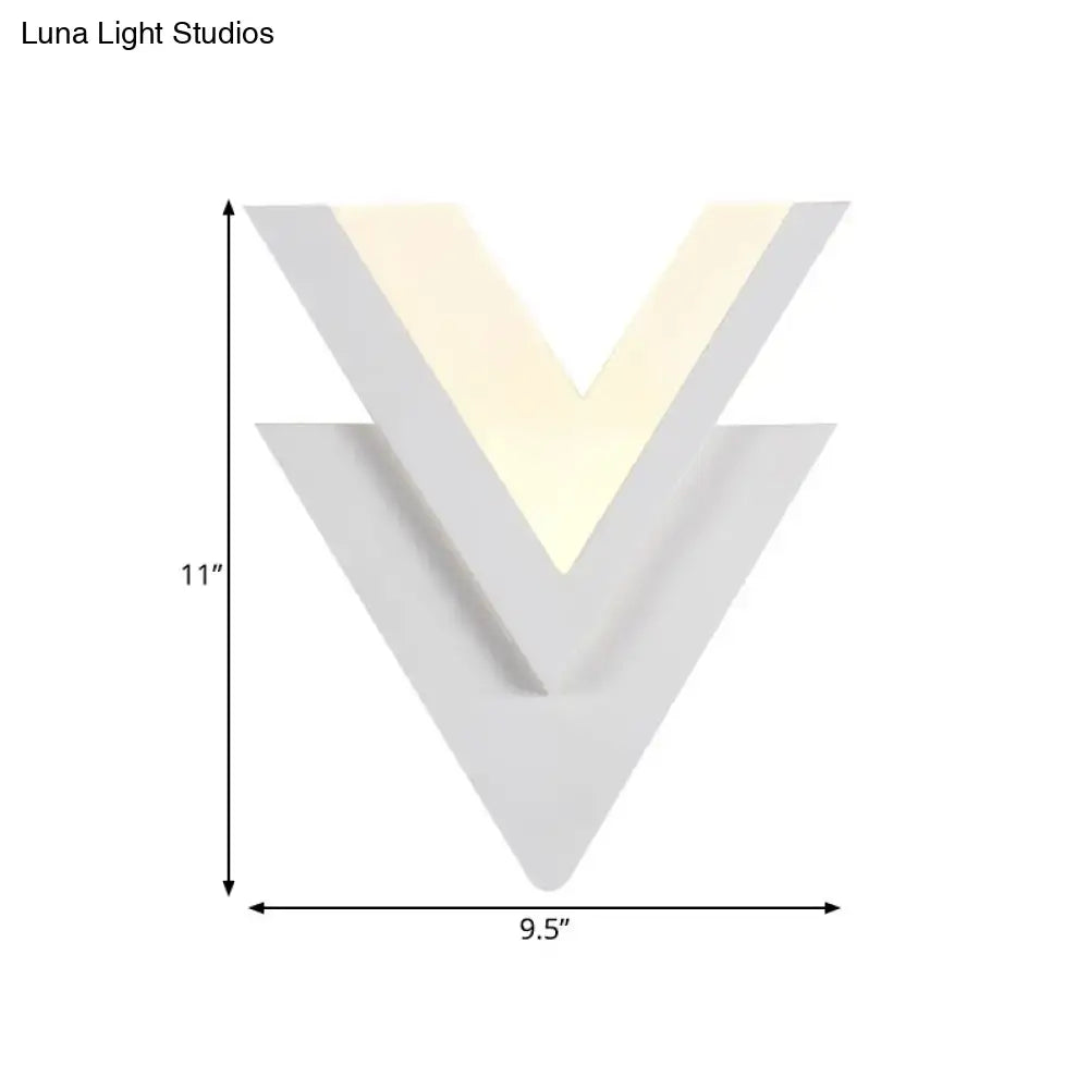 Modern white acrylic led sconce light for bedroom warm white glow