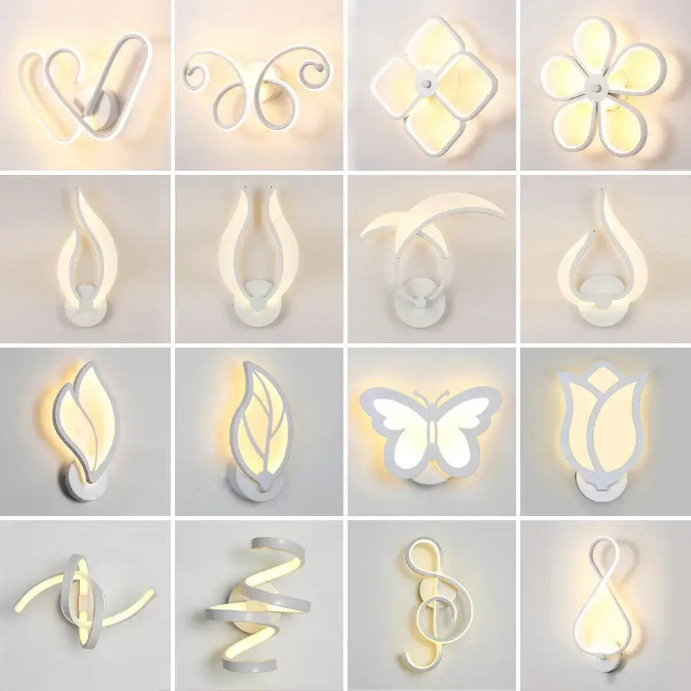 Modern white acrylic led wall sconce light for bedroom corridor