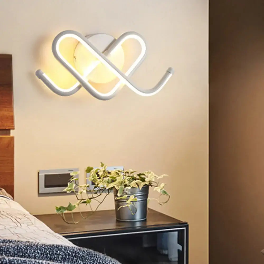 Modern white acrylic led wall sconce light for bedroom corridor
