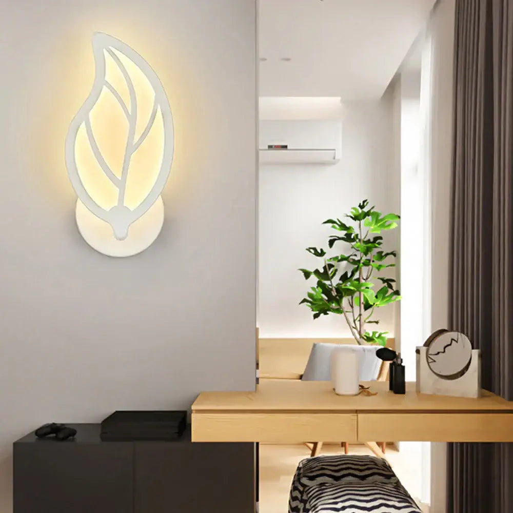 Modern white acrylic led wall sconce light for bedroom corridor