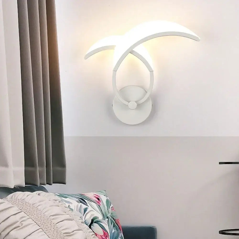 Modern white acrylic led wall sconce light for bedroom corridor
