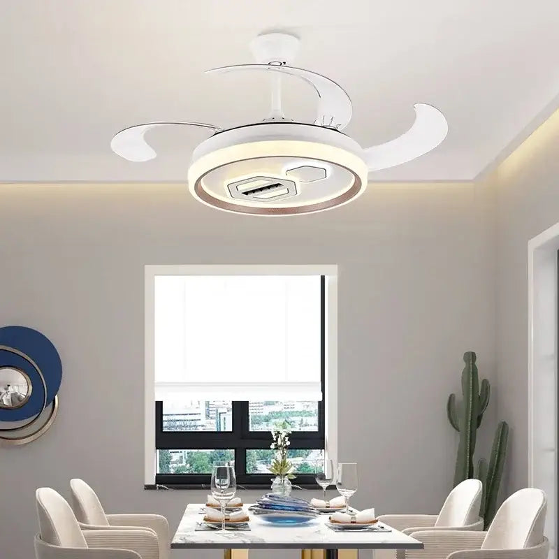 DecorBites™ Adjustable Blade Ceiling Fan Light with Remote-Controlled LED - Elegant Home Decor