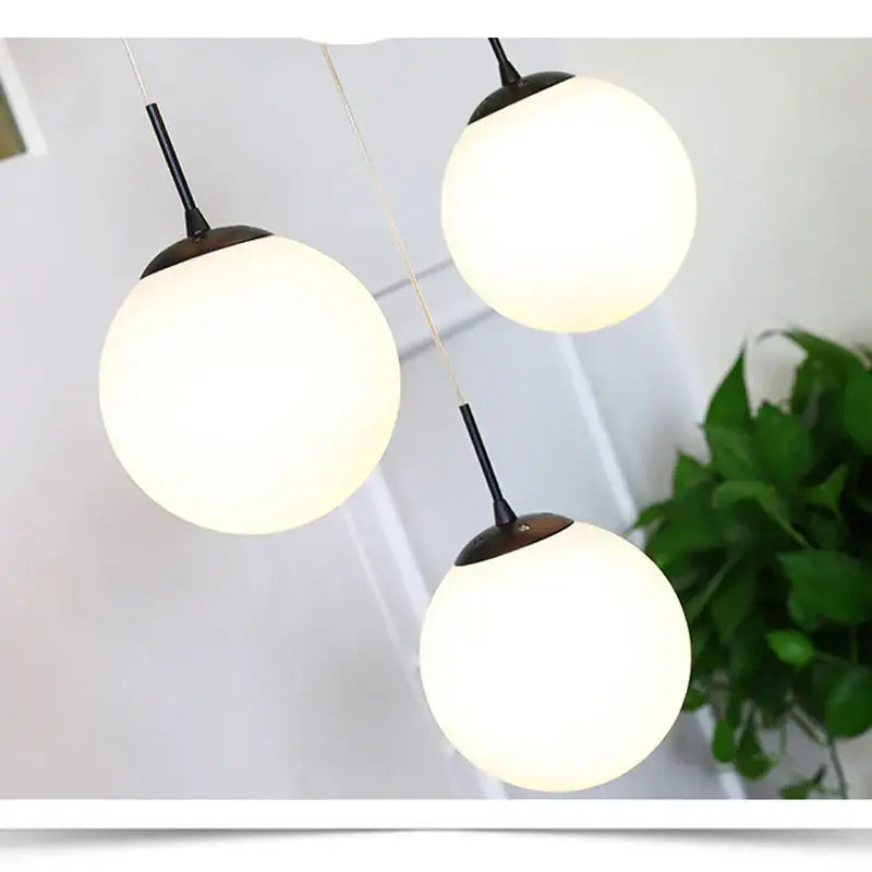 DecorBites™ Cream Glass Ball Chandelier for Duplex Villa Penthouse, Restaurant and Staircase