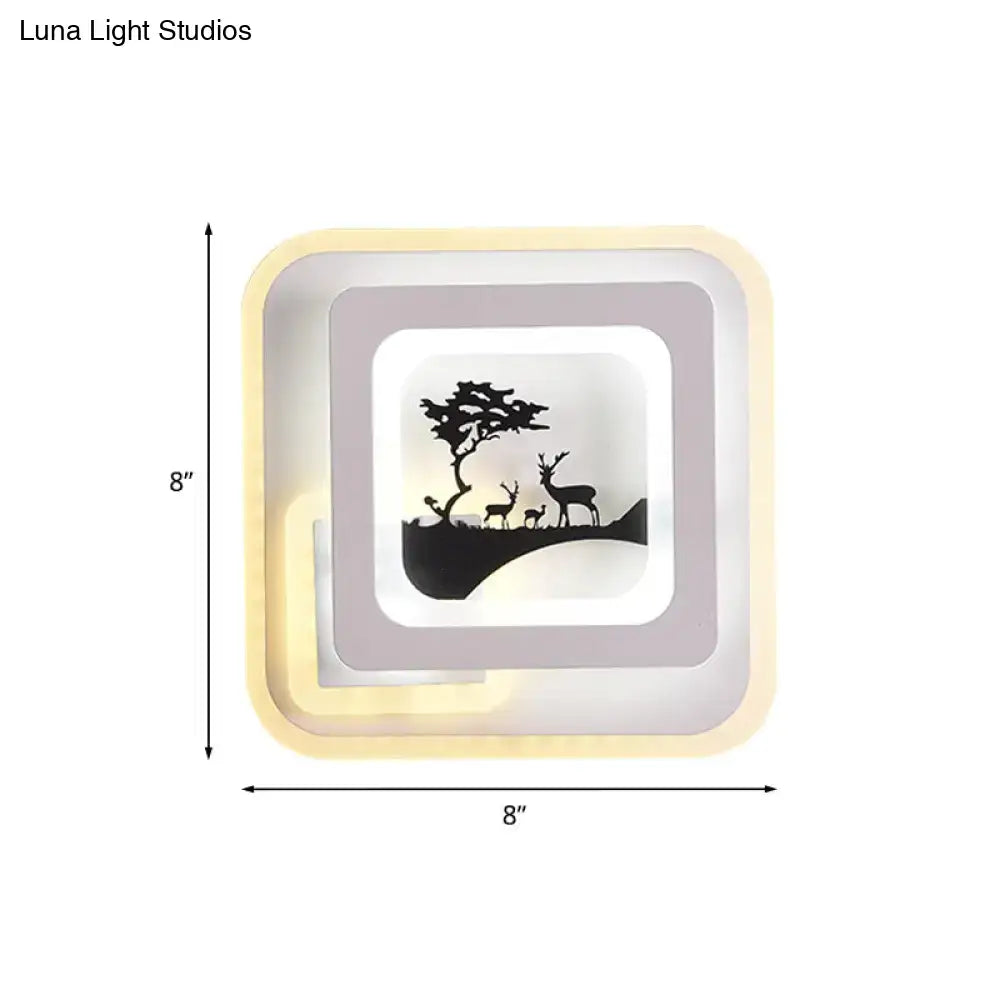 Modern white and black deer wall lamp living room led light