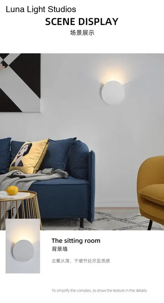 Modern white and black wall sconce bedroom led spotlight