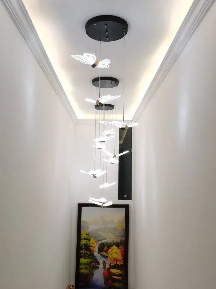 Modern white and gold butterfly chandelier bedroom pendant light