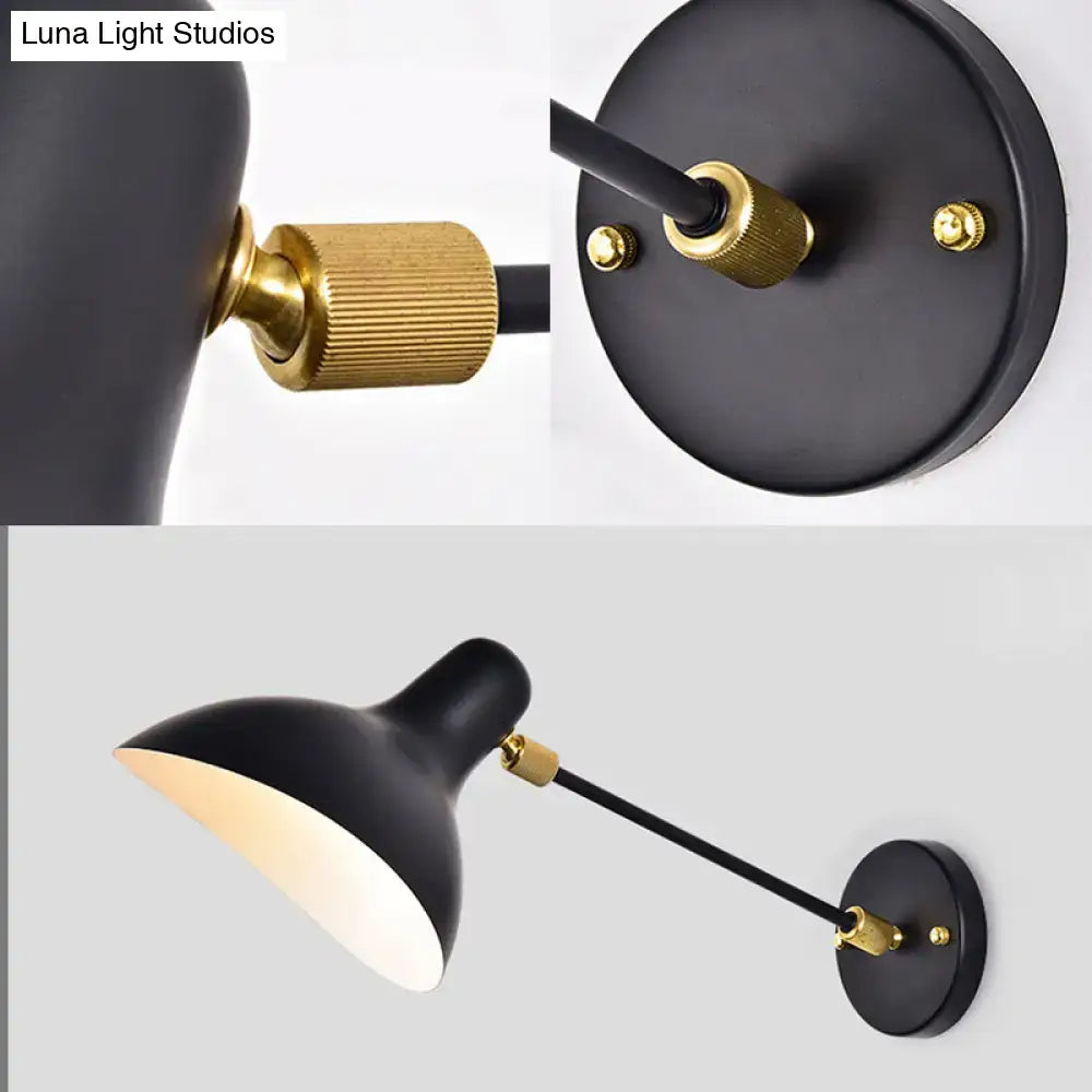 DecorBites™ Modern Duckbill Sconce in Metallic Black/Grey - 1 Light Wall Lamp for Living Room