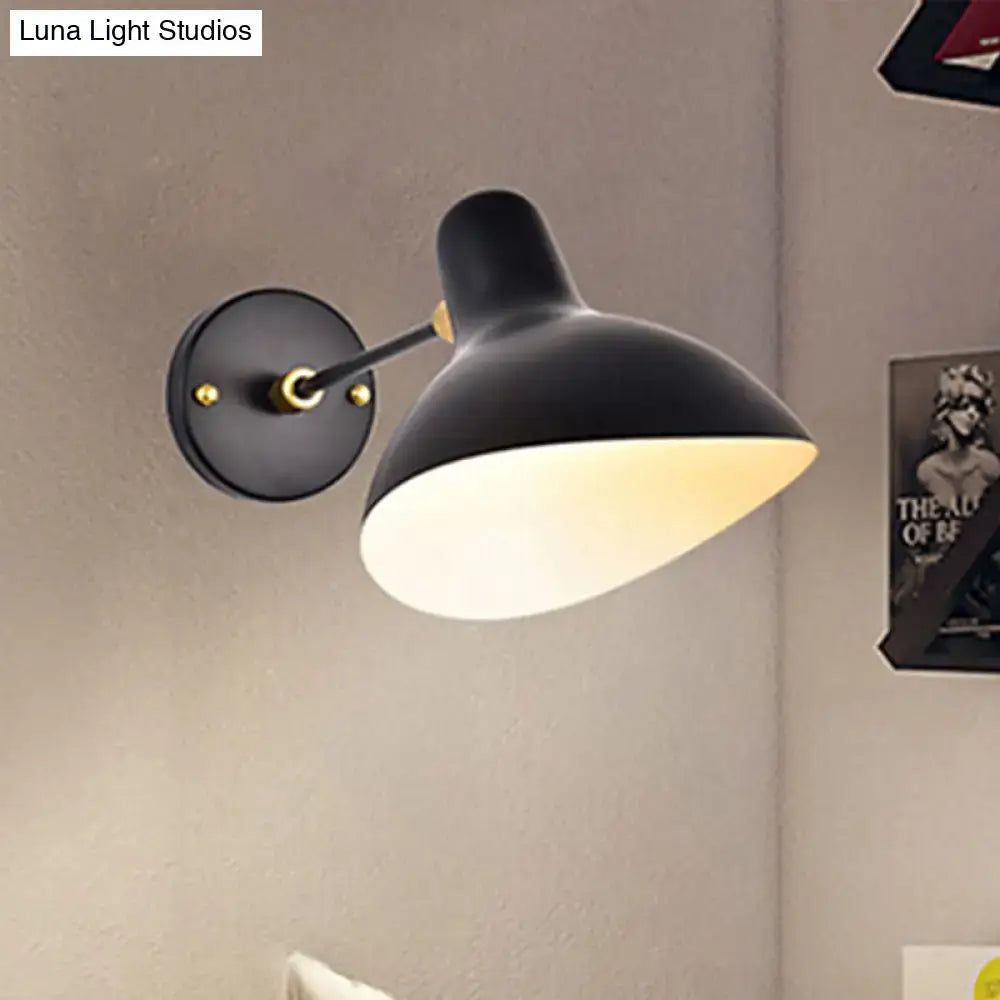 DecorBites™ Modern Duckbill Sconce in Metallic Black/Grey - 1 Light Wall Lamp for Living Room