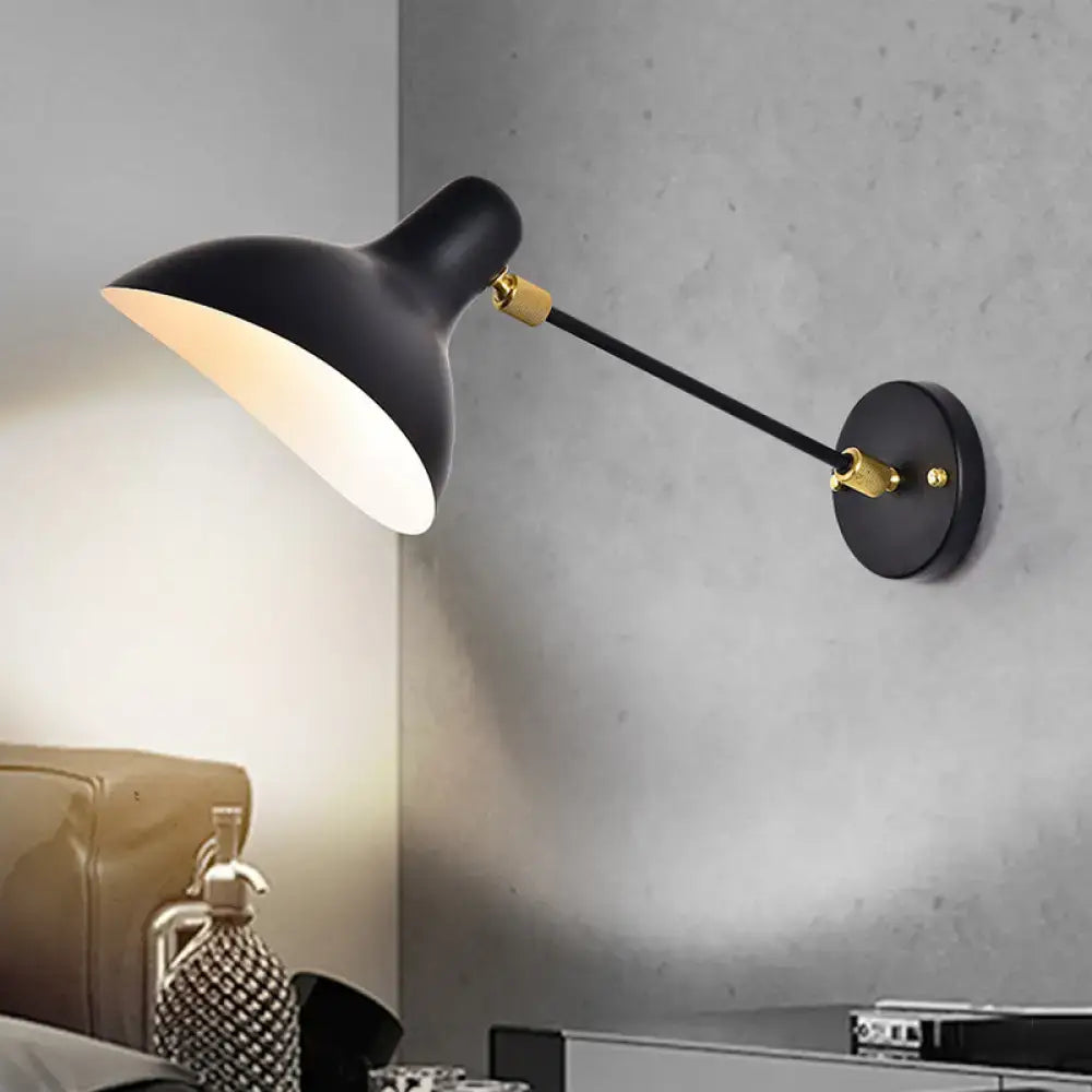DecorBites™ Modern Duckbill Sconce in Metallic Black/Grey - 1 Light Wall Lamp for Living Room