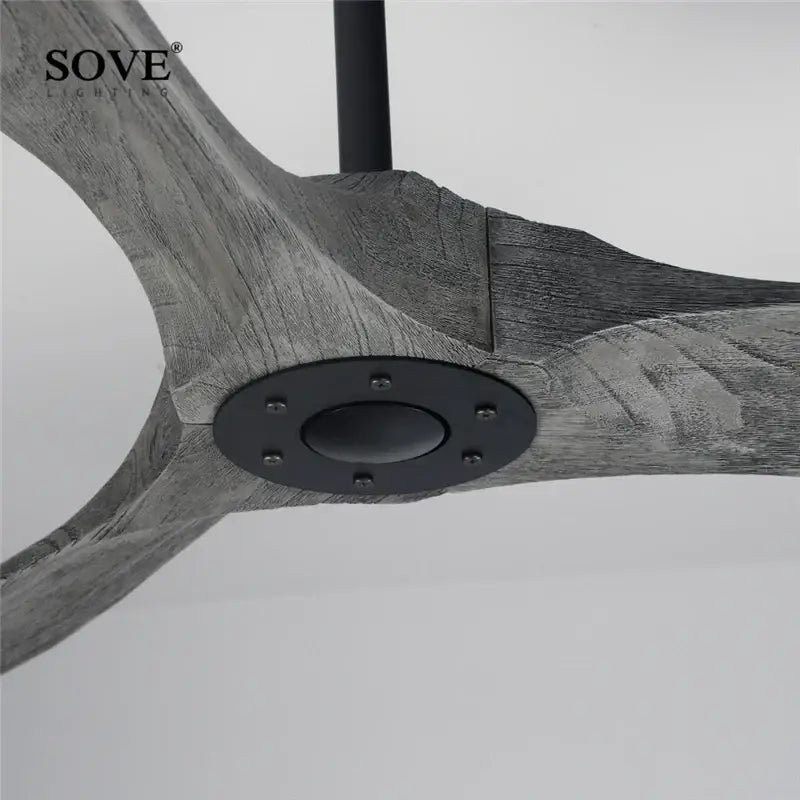 Modern white and light wood dc ceiling fan living room remote control