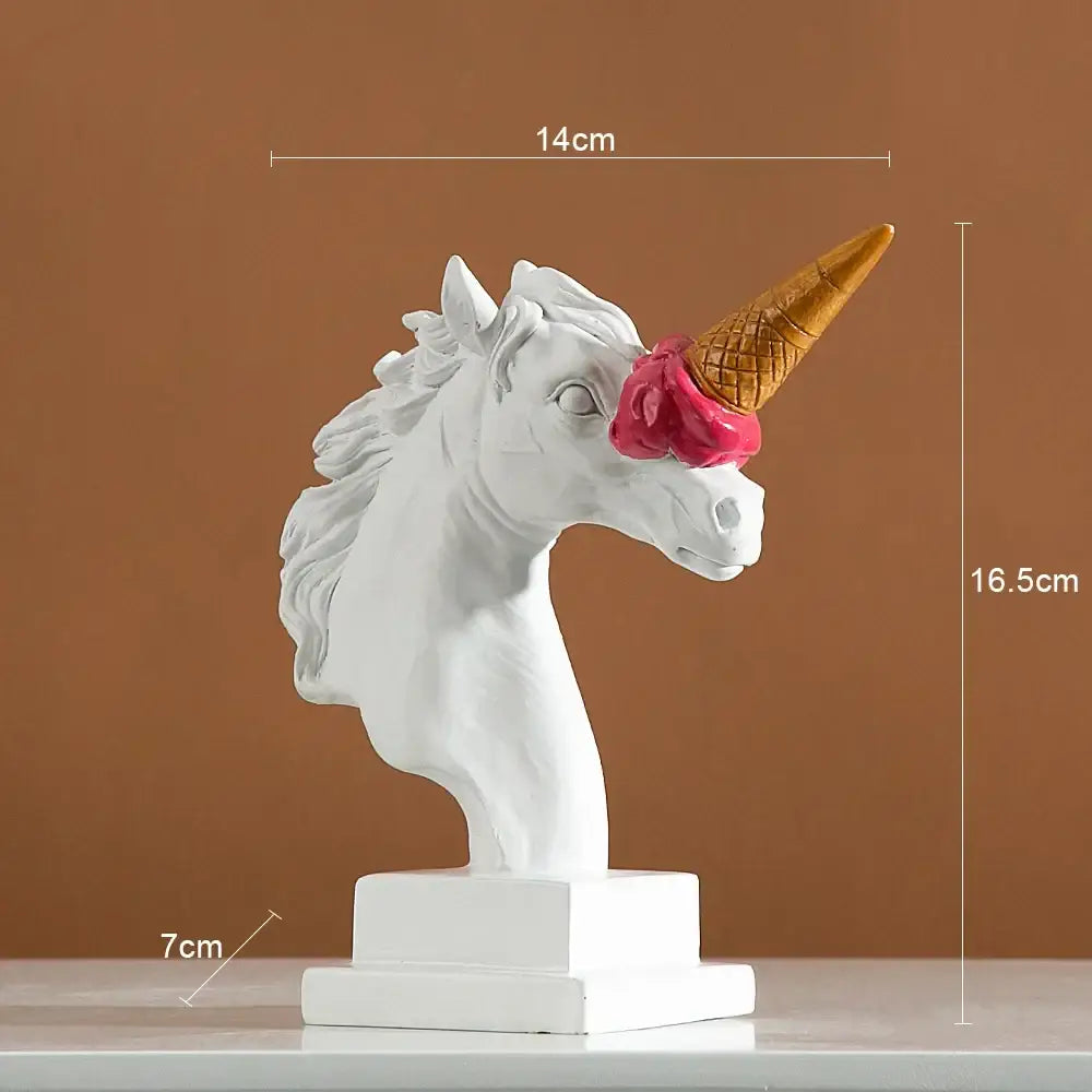 DecorBites™ Ice Cream Horsehead Statue for Modern Home Decor