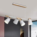 Modern white and wood 4 head island light – kitchen e26 e27 fixture