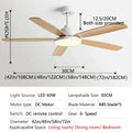 Modern white and wood ceiling fan living bedroom led with remote