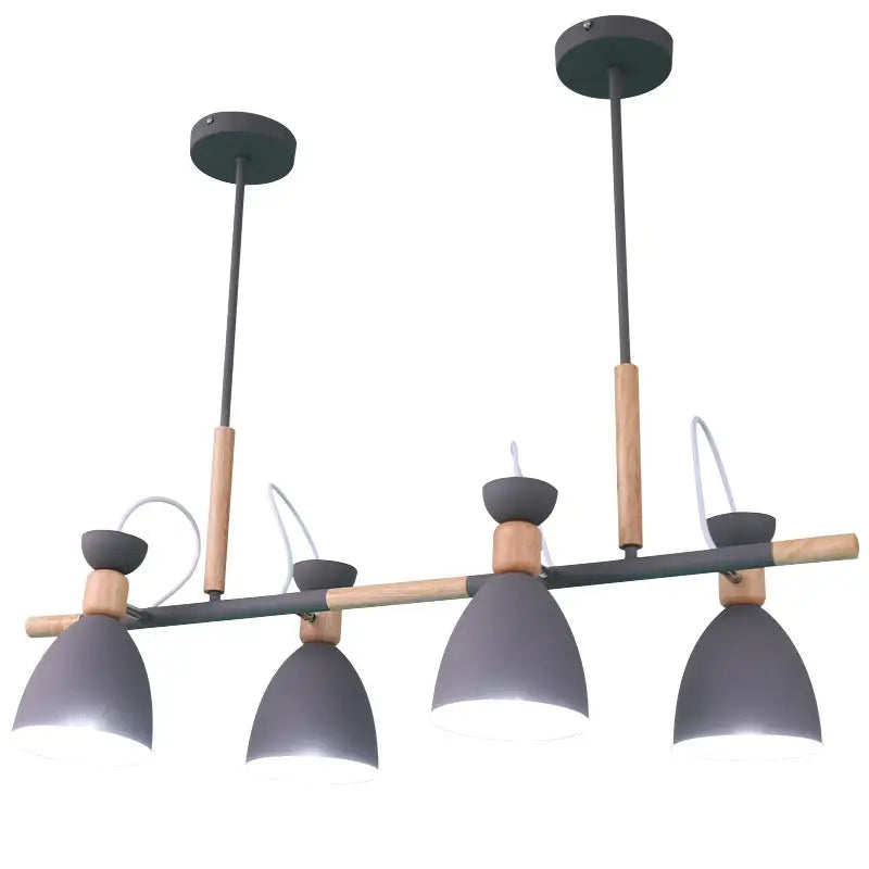 Modern white and wood metal island light for dining room
