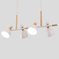 Modern white and wood metal island light for dining room