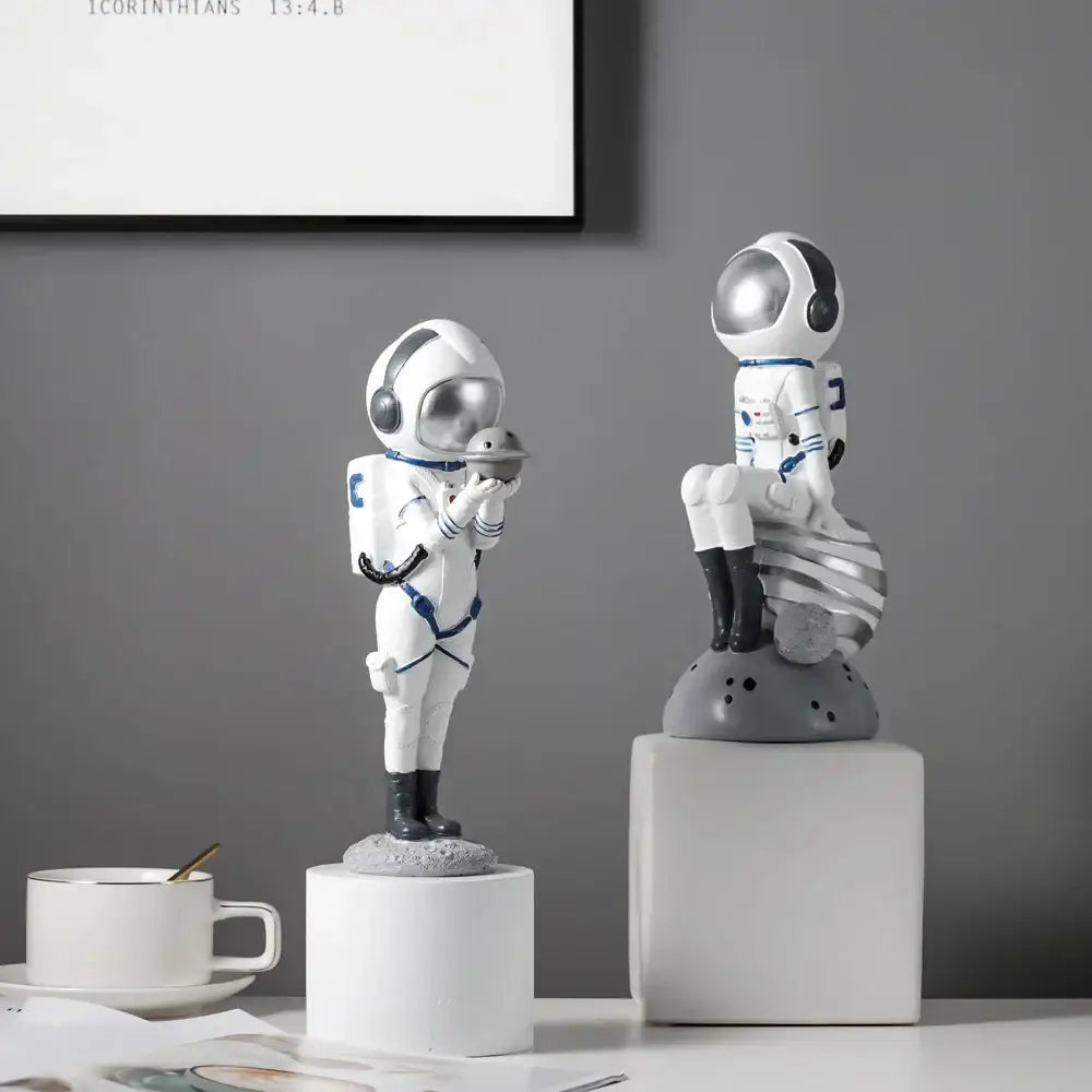 DecorBites™ Astronaut Resin Figurines: Modern Space Ornaments for Home Decor and Gift