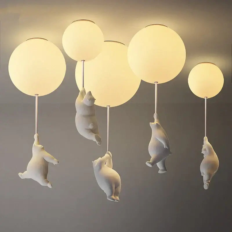 DecorBites™ Bear LED Ceiling Light: Modern Cartoon Warmth for Kids Rooms, Bedroom, Living Room Lighting