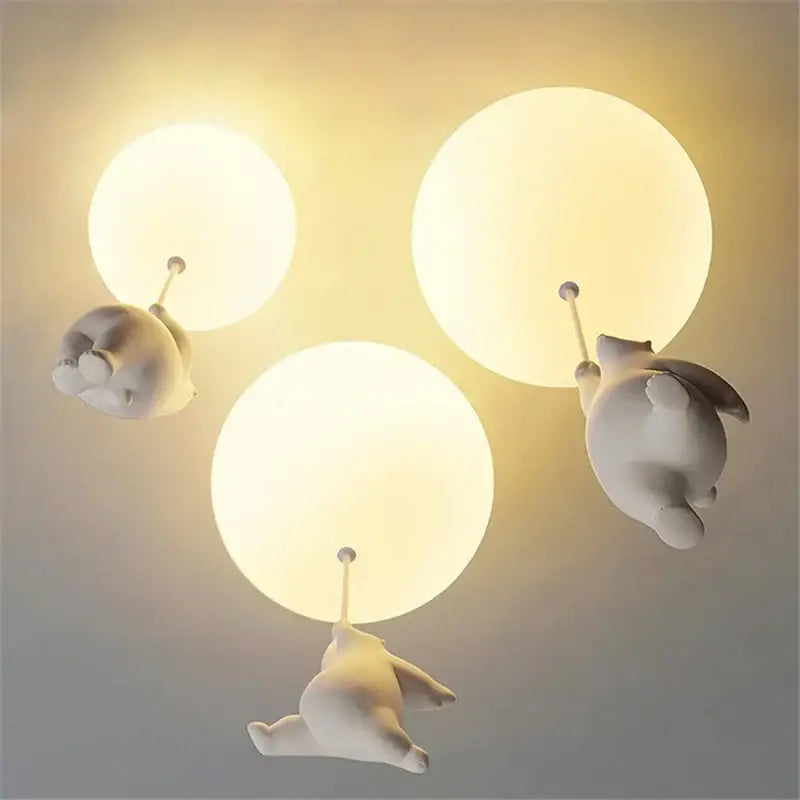 DecorBites™ Bear LED Ceiling Light: Modern Cartoon Warmth for Kids Rooms, Bedroom, Living Room Lighting