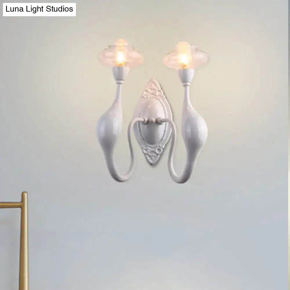 DecorBites™ Modern White LED Wall Sconce Light Fixture - Oval Glass, Dolphin-Shaped Arm