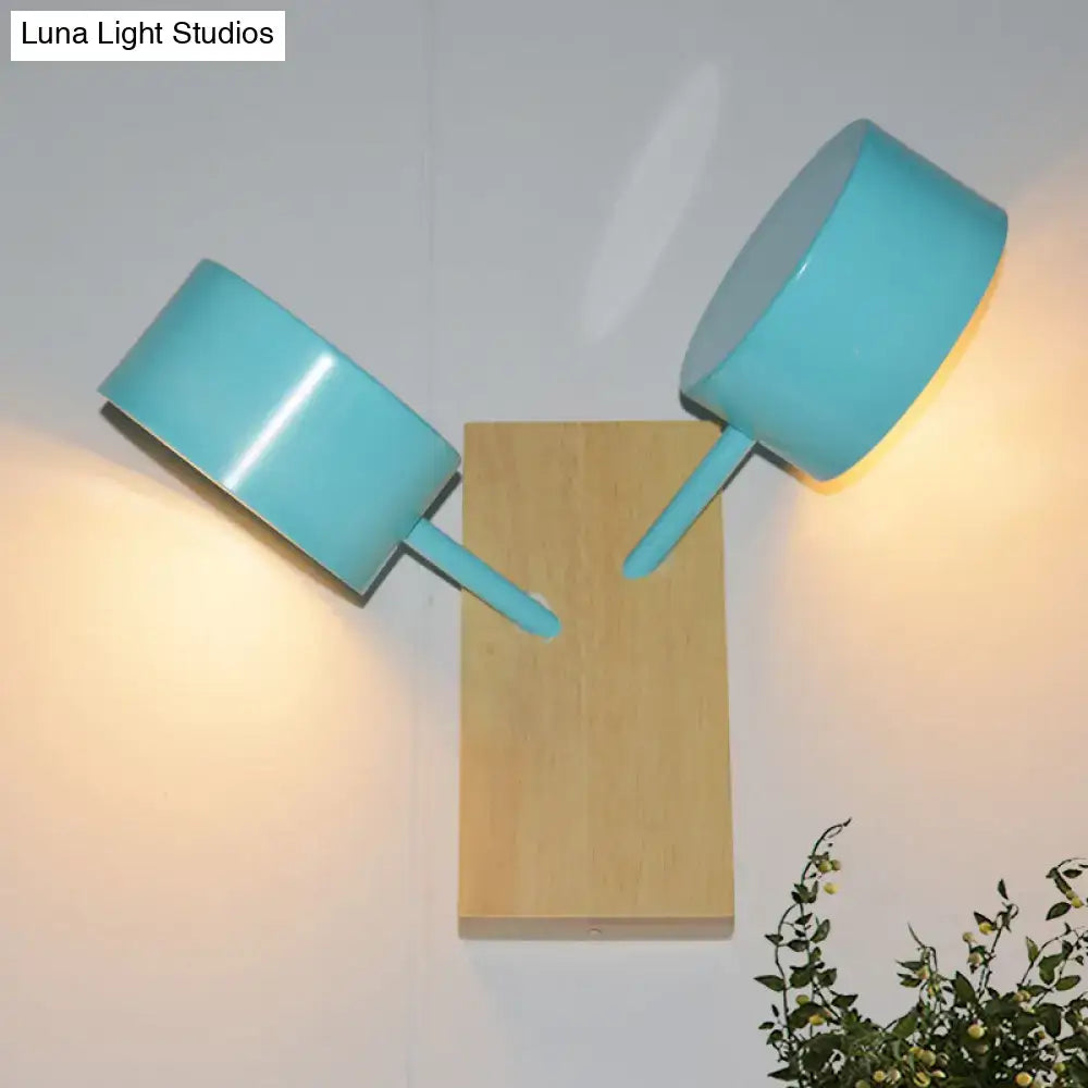 Modern white ceramic double drum wall sconce kitchen light 110v-120v