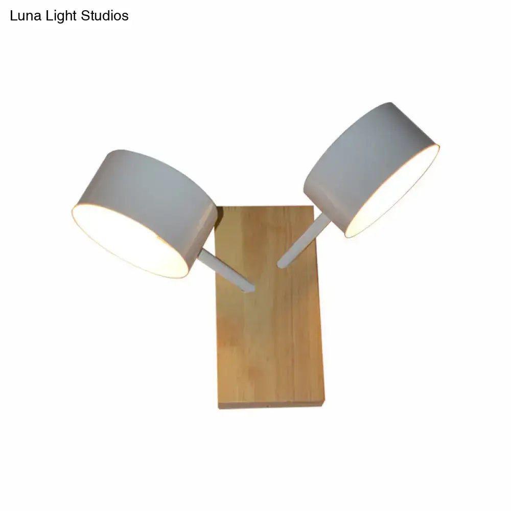 Modern white ceramic double drum wall sconce kitchen light 110v-120v