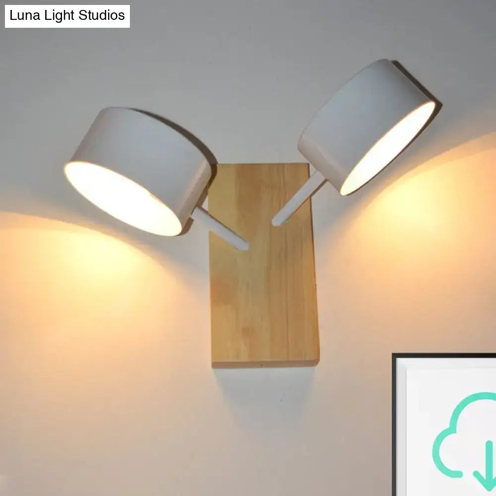 Modern white ceramic double drum wall sconce kitchen light 110v-120v