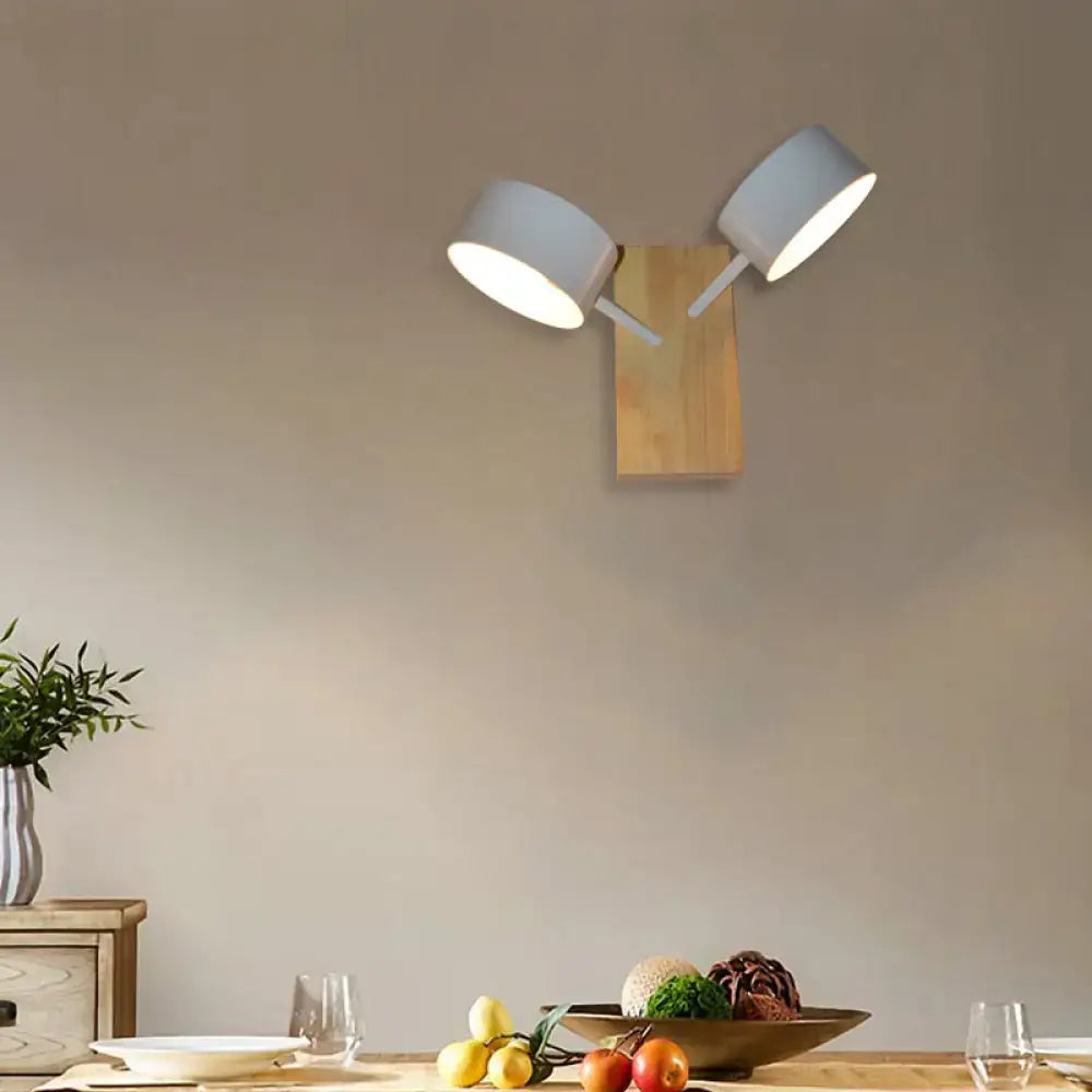 Modern white ceramic double drum wall sconce kitchen light 110v-120v