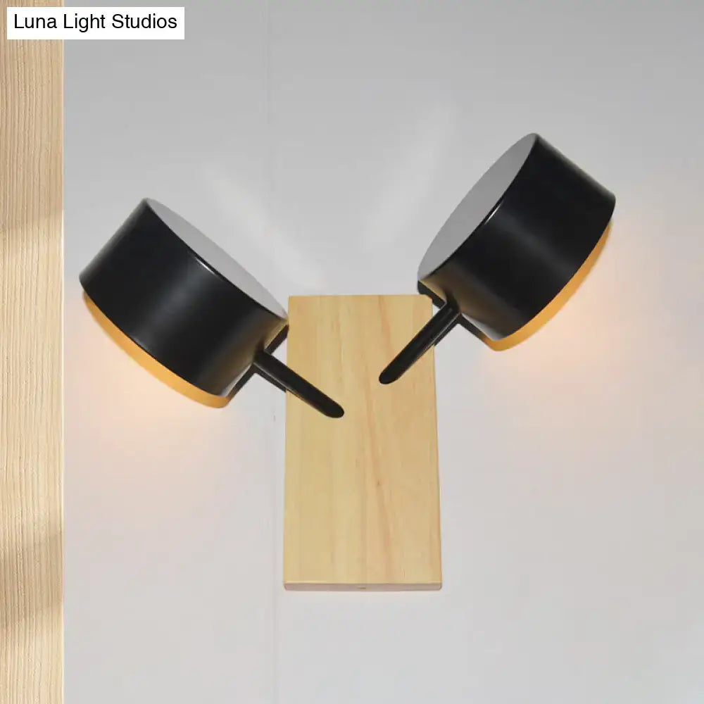 Modern white ceramic double drum wall sconce kitchen light 110v-120v