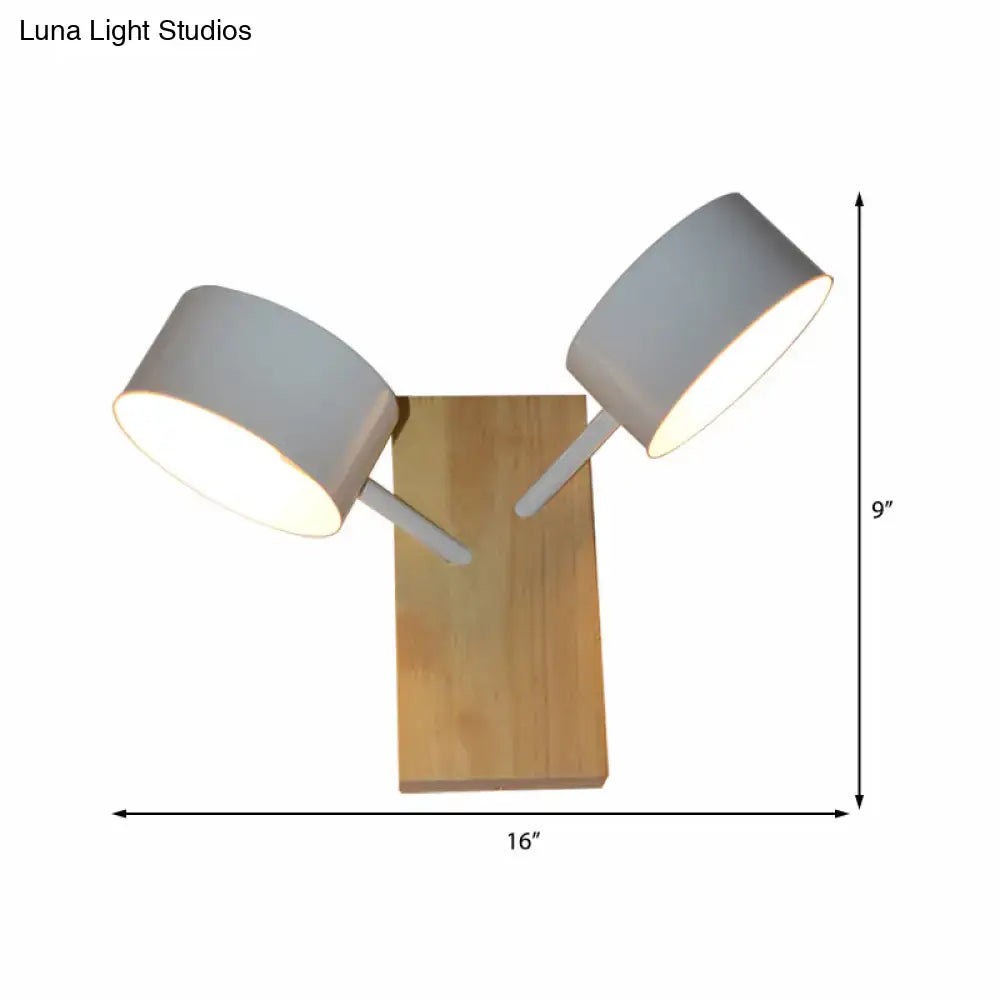 Modern white ceramic double drum wall sconce kitchen light 110v-120v