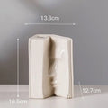 Modern white ceramic man face book vase living room decor storage